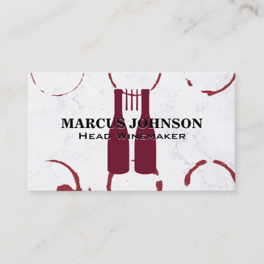 Carte De Visite Bouteilles de vin Fourche Logo | Vignoble (Devant)