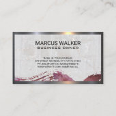 Carte De Visite Bouteilles de vin rouge | Bordure en marbre métall (Dos)