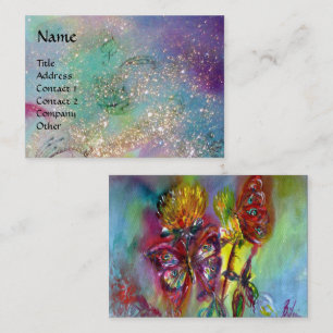 Carte De Visite BOUTEILLES ÉCLAIRANTES VIBRANTES EN BLEU, Turquois