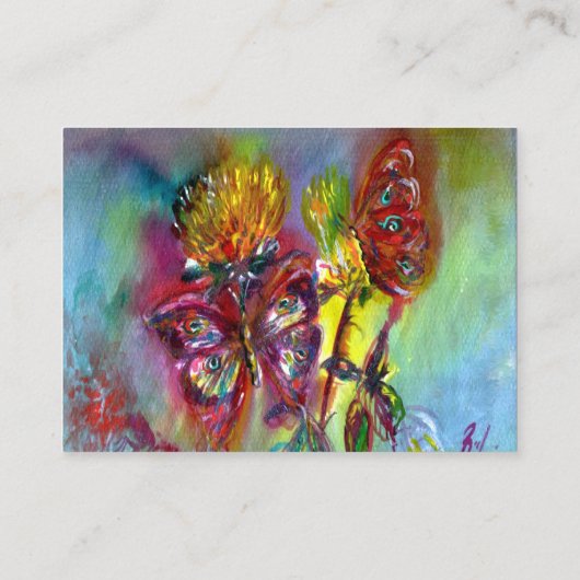 Carte De Visite BOUTEILLES ÉCLAIRANTES VIBRANTES EN BLEU, violet (Dos)