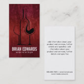 Carte De Visite Bouteilles et verres à vin | Texture rouge (Devant / Derrière)