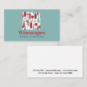 Carte De Visite Bouteilles et verres à vin | Vignoble | Entreprise (Devant / Derrière)