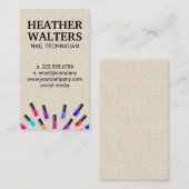 Carte De Visite Bouteilles polonaises à ongles | Monogramme Damask (Devant / Derrière)