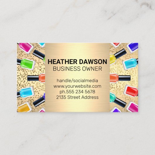 Carte De Visite Bouteilles polonaises à ongles | Parties scintilla (Devant)