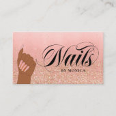 Carte De Visite Boutique à ongles Manucure Tech Peach Gold Glam Pa (Devant)