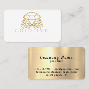 Carte De Visite Boutique Accessoires de bijoux brillants or Boutiq