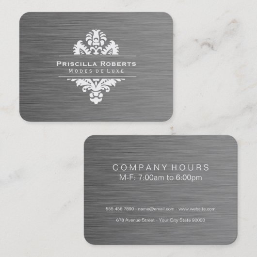 Carte De Visite Boutique Acier Moderne Luxe Ornat Élément (Devant / Derrière)