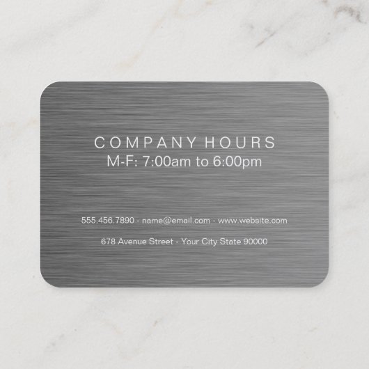 Carte De Visite Boutique Acier Moderne Luxe Ornat Élément (Dos)