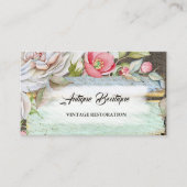 Carte De Visite Boutique Antique Florale Rustique (Devant)