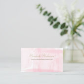 Carte De Visite Boutique Aquarelle Rose Tendre (Debout devant)