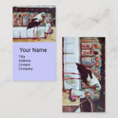 CARTE DE VISITE BOUTIQUE AVEC BÉBÉS, BÉBÉ BLANC BLEUE NURSERY (Devant / Derrière)