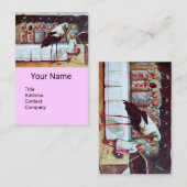 CARTE DE VISITE BOUTIQUE AVEC BÉBÉS, SOINS DE BÉBÉ LILAC ROSE (Devant / Derrière)