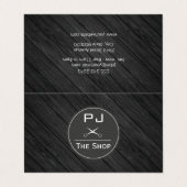 Carte De Visite Boutique Barber Shop Bois avec Monogramme (Extérieur déplié)