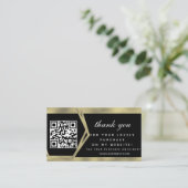 Carte De Visite Boutique Beauté Business Merci Or QR (Debout devant)