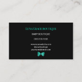 Carte De Visite Boutique Bébé Léopard Turquoise (Dos)