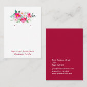 Carte De Visite Boutique botanique fleurie Bijoux (Devant / Derrière)