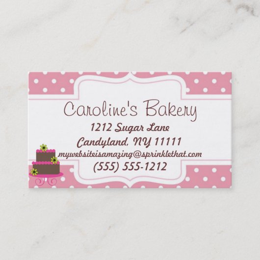 Carte De Visite Boutique boulangerie, Pointe rose (Devant)