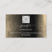 Carte De Visite Boutique Boutique Black Gold Flowers QR Code (Dos)
