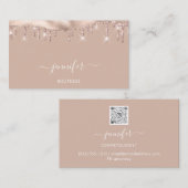 Carte De Visite Boutique Boutique QR Code Rose Parties scintillant (Devant / Derrière)