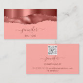Carte De Visite Boutique Boutique Rose Parties scintillant Abstrai (Devant / Derrière)