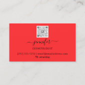Carte De Visite Boutique Boutique Rouge Or Fleurs Wreath QR Code (Dos)