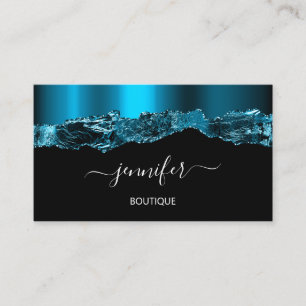 Carte De Visite Boutique Boutique Turquoise Jaune Bleu Noir Logo C