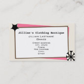 Carte De Visite Boutique Boutique Vêtements - Forme de robe rose l (Dos)