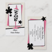 Carte De Visite Boutique Boutique Vêtements - Zebra Imprimer Forme (Devant / Derrière)