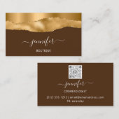 Carte De Visite Boutique Boutique Yellow Brown Gold QR Code (Devant / Derrière)