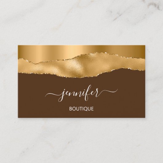 Carte De Visite Boutique Boutique Yellow Brown Gold QR Code (Devant)