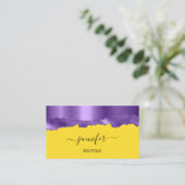 Carte De Visite Boutique Boutique Yellow Purple Wave QR Code (Debout devant)