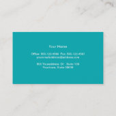 Carte De Visite Boutique Chic Faux Linge Noir Turquoise Backside (Dos)