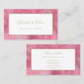 Carte De Visite Boutique Chic Hot Rose et Gold Glitz et Glam (Devant / Derrière)
