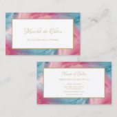 Carte De Visite Boutique cravate-teint bleu rose-bleu peint (Devant / Derrière)