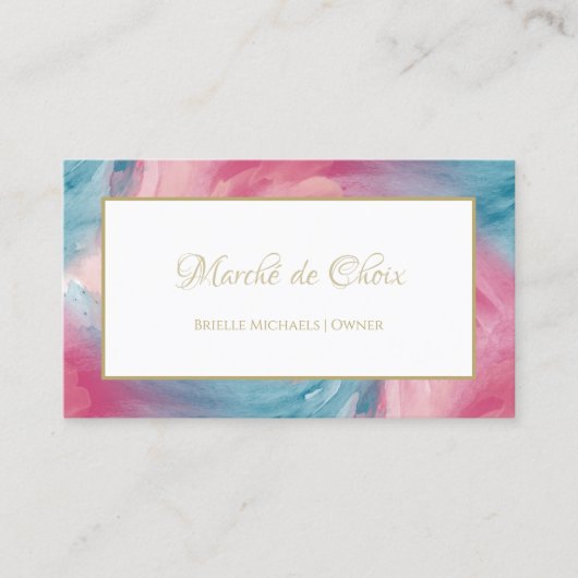 Carte De Visite Boutique cravate-teint bleu rose-bleu peint (Devant)