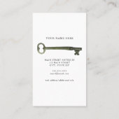 Carte De Visite Boutique d'antiquités Clé squelette (Dos)