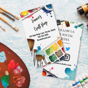 Carte De Visite boutique d'artisanat peinture art atelier enfants