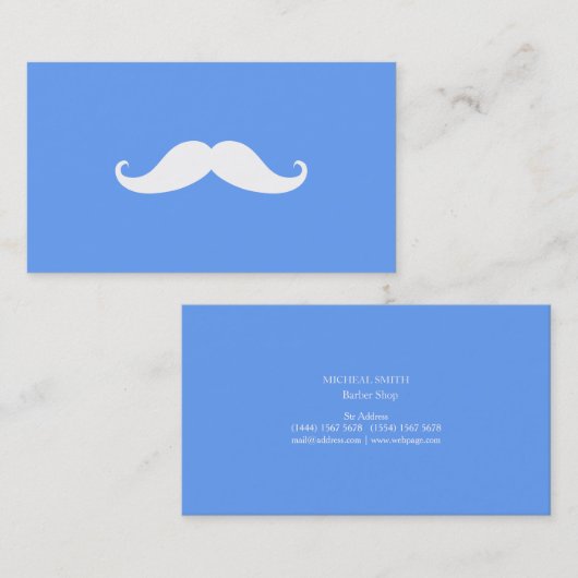 Carte De Visite Boutique De Barbier De Mustache Moderne (Devant / Derrière)