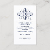 Carte De Visite Boutique de barbier professionnel de ciseaux de ba (Dos)