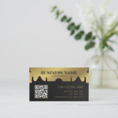 Carte De Visite Boutique de barbier professionnel de ciseaux d'or (Debout devant)