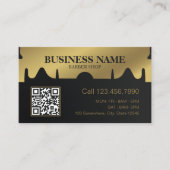 Carte De Visite Boutique de barbier professionnel de ciseaux d'or (Devant)