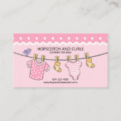 Carte De Visite Boutique de Bébé Filles Roses (Devant)