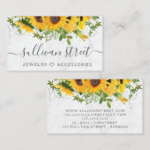 Carte De Visite Boutique de bijoux de tournesol en marbre (Devant / Derrière)