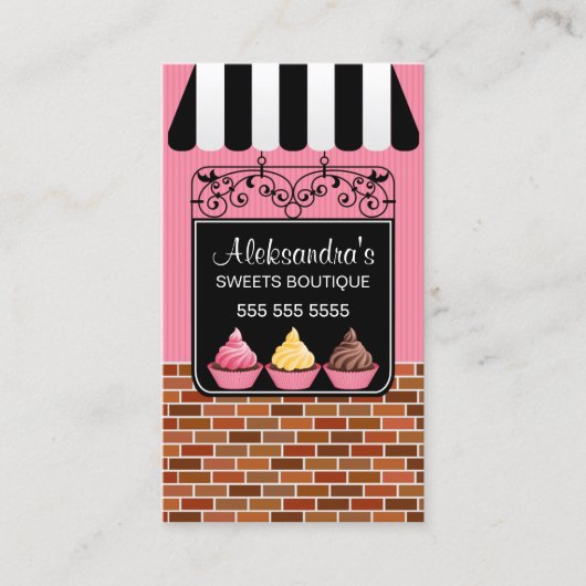 Carte De Visite Boutique de boulangerie de petit gâteau (Devant)