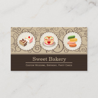 Carte De Visite Boutique de boulangerie sucrée - Gâteaux sur mesur