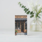 Carte De Visite Boutique de café aquarelle (Debout devant)