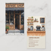 Carte De Visite Boutique de café aquarelle (Devant / Derrière)
