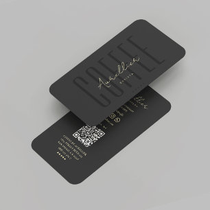 Carte De Visite Boutique de café Barista Professional moderne Blac