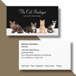 Carte De Visite Boutique de chats au détail ou site Web