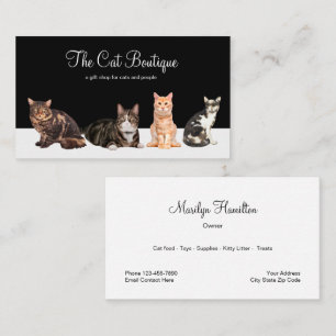 Carte De Visite Boutique de chats au détail ou site Web